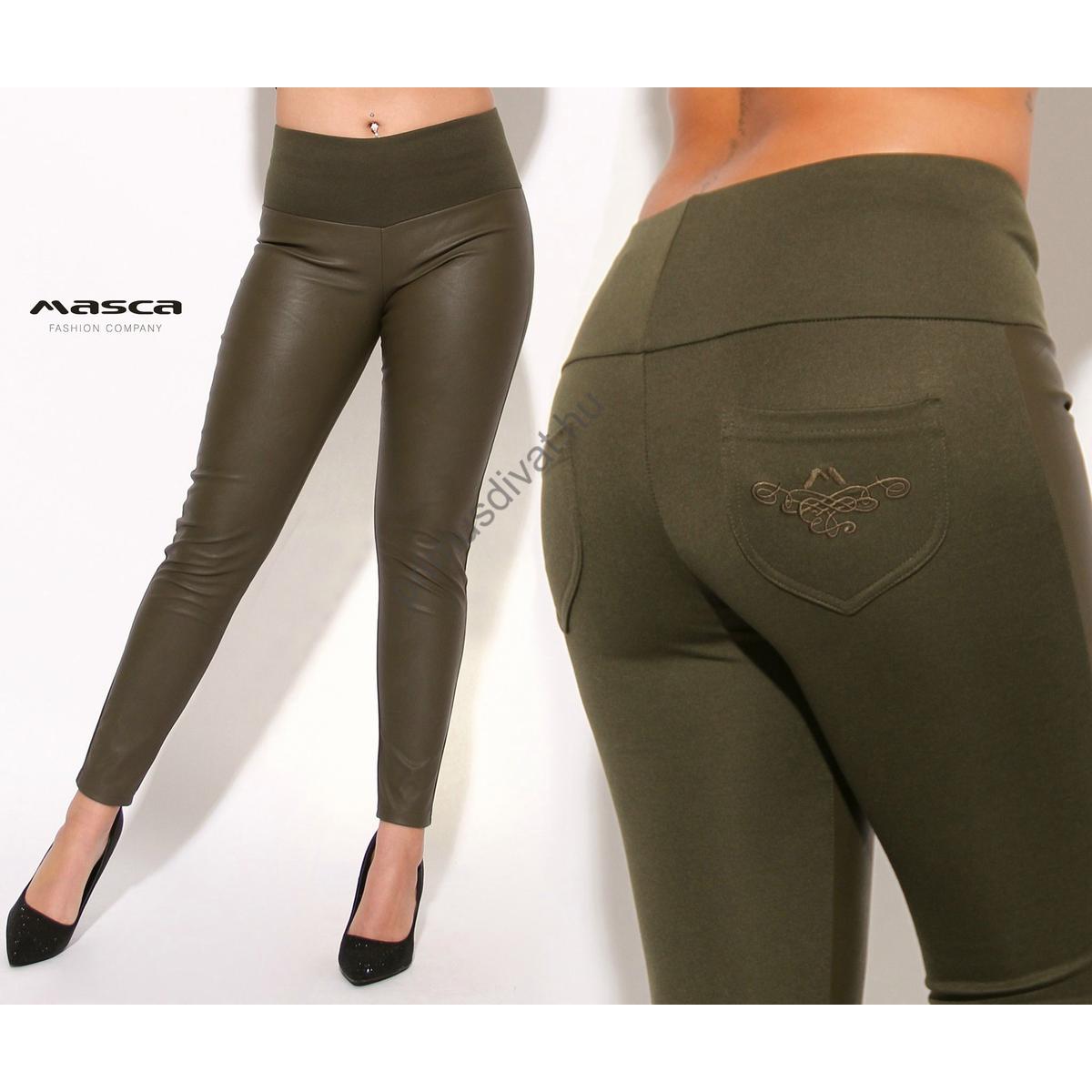 Műbőr és Bordás Anyagú Leggings Műbőr és Bordás Anyagú Leggings